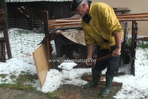 Furtunile cu grindină au făcut prăpăd în judeţul Suceava! Mai multe localităţi au fost acoperite cu gheaţă