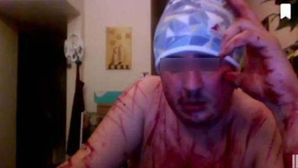 Imagini halucinante! Un român s-a tăiat pe corp într-un LIVE pe Facebook! Nimeni nu mai ştie nimic de el de când s-a oprit transmisiunea