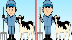 Test de logică | Identificați 3 diferențe între fermierii din cele două imagini!