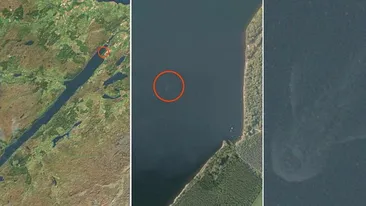 Monstrul din Loch Ness a fost fotografiat DIN SATELIT! Este urias si are forma unui peste de dimensiuni astronomice!