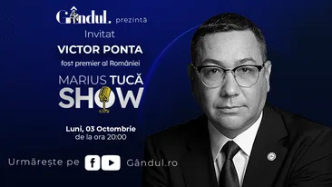 Marius Tucă Show începe luni, 3 octombrie de la ora 20.00, live pe gândul.ro
