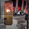 Incendiu la Gara de Nord! O mașină a fost cuprinsă de flăcări, apoi a explodat