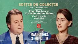 Marius Tucă Show începe de la ora 20.00 pe Gândul.ro cu o nouă ediție de colecție. Invitați: Rona Hartner și Corneliu Vadim Tudor