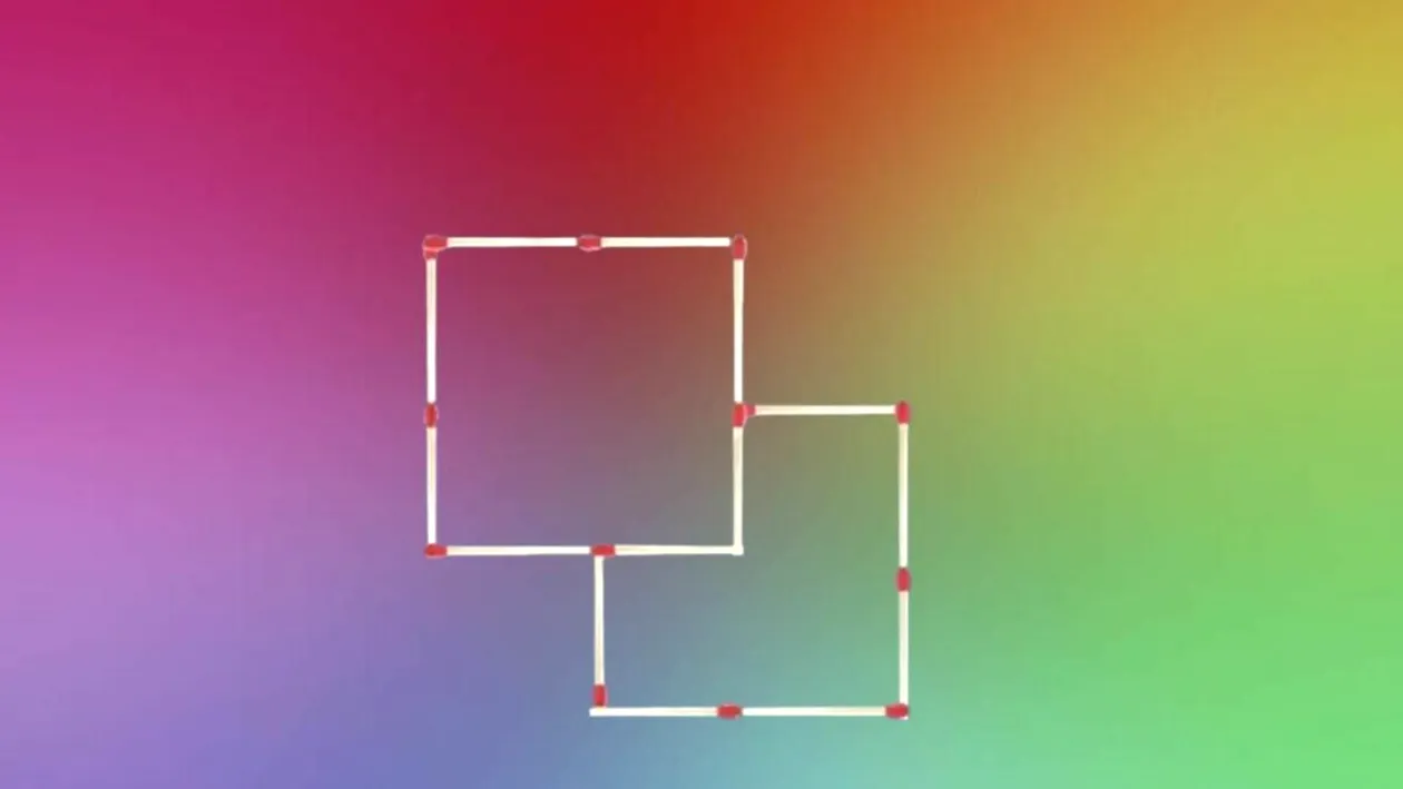 Test IQ pentru cei mai inteligenți | Crează trei pătrate cu doar două bețe de chibrit. Ai la dispoziție 5 secunde