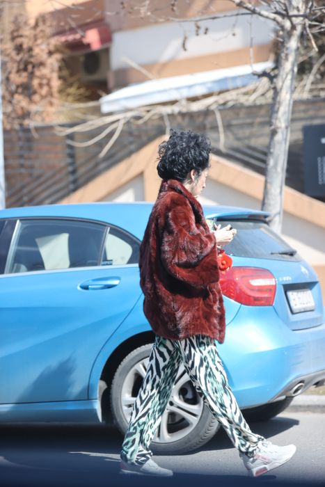 Doinița Oancea, outfit cu animal print și blană (Foto: CANCAN.RO)