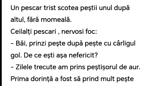 Bancul de weekend | Pescarul trist și peștișorul de aur