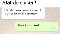 BANC | Iubitule, de ce nu mi-ai spus că îți place cu lumina aprinsă?