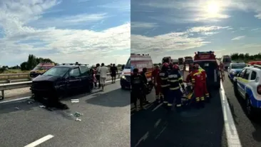 Accident grav pe A3: 2 victime au fost intubate, iar alta a fost preluată de elicopterul SMURD