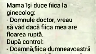 Bancul de weekend | Mama își duce fiica la ginecolog