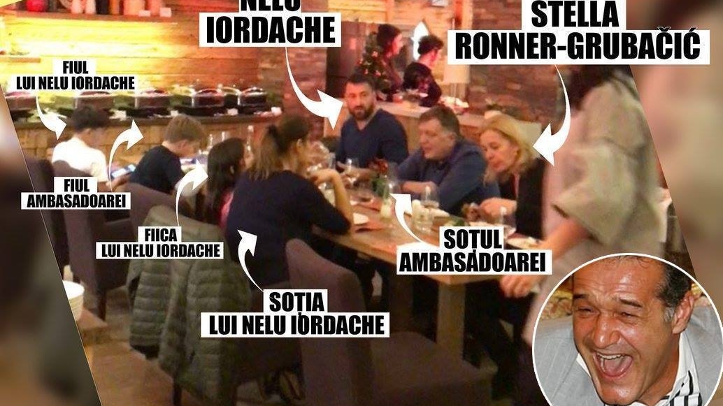Mărturii explozive. Milionarul a dezvăluit amănunte incredibile de la ”Revelionul bogătaşilor”. Gigi Becali a povestit ce a făcut ambasadoarea pas cu pas în noaptea de pomină: ”Eu eram în sala VIP, ea nu avea ce să caute acolo! (…) Mai veneau şi băgau capul în sala mea… Se uitau ca la spectacol!”