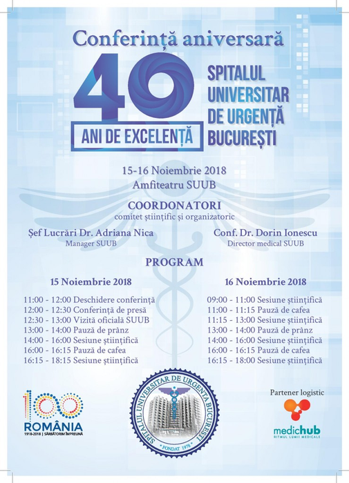 Spitalul Universitar București împlinește 40 de ani de excelență