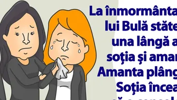 BANC | La înmormântarea lui Bulă stăteau, una lângă alta, soția și amanta