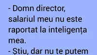 BANC | Domn director, salariul meu nu este raportat la inteligența mea