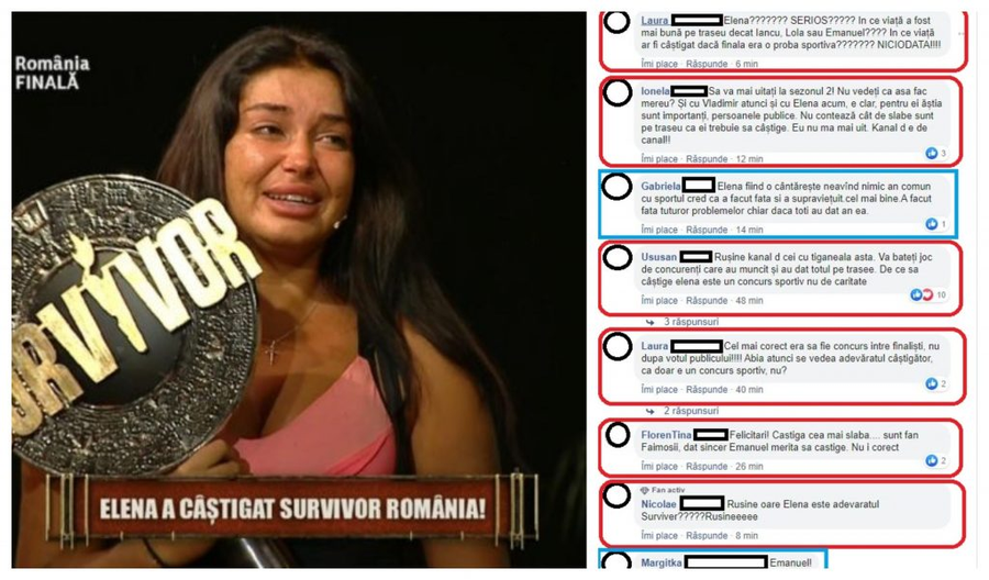 Unii dintre fanii de la “Survivor România” sunt furioși că Elena Ionescu a câștigat trofeul și marele premiu și susțin că, de fapt, artista nu le merită © Facebook