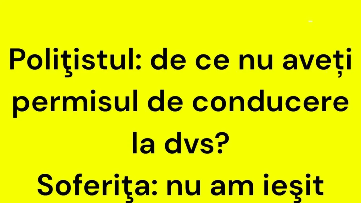 BANCUL ZILEI | Polițistul și șoferița fără permis de conducere