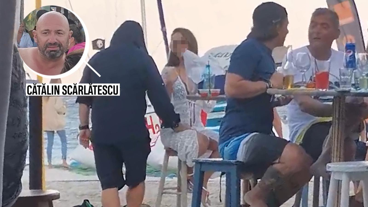 Cătălin Scărlătescu a pipăit-o subtil pe sexy-șatenă