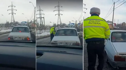 Polițistii din Olt au oprit această Dacie 1310! Au scos apoi telefonul și au început să filmeze! Cine se afla în mașină și cum s-a terminat totul! VIDEO