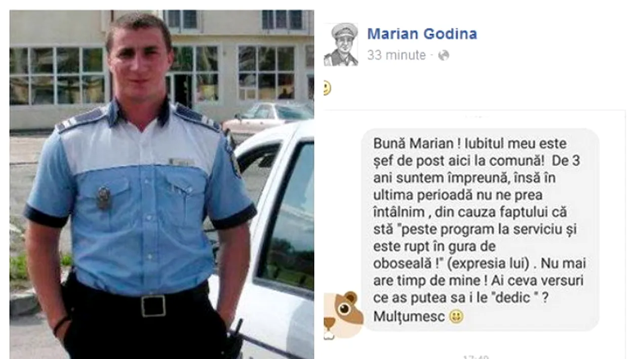 ”Să-ţi spună cum o cheamă!”. Nevasta unui şef de post a apelat la MARIAN GODINĂ ca s-o ajute cu soţul ei