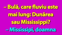 BANC | Bulă, care fluviu este mai lung: Dunărea sau Mississippi?