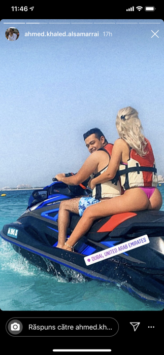 Ahmed, alături de ultima cucerire, o blondă alături de care a fost în Dubai