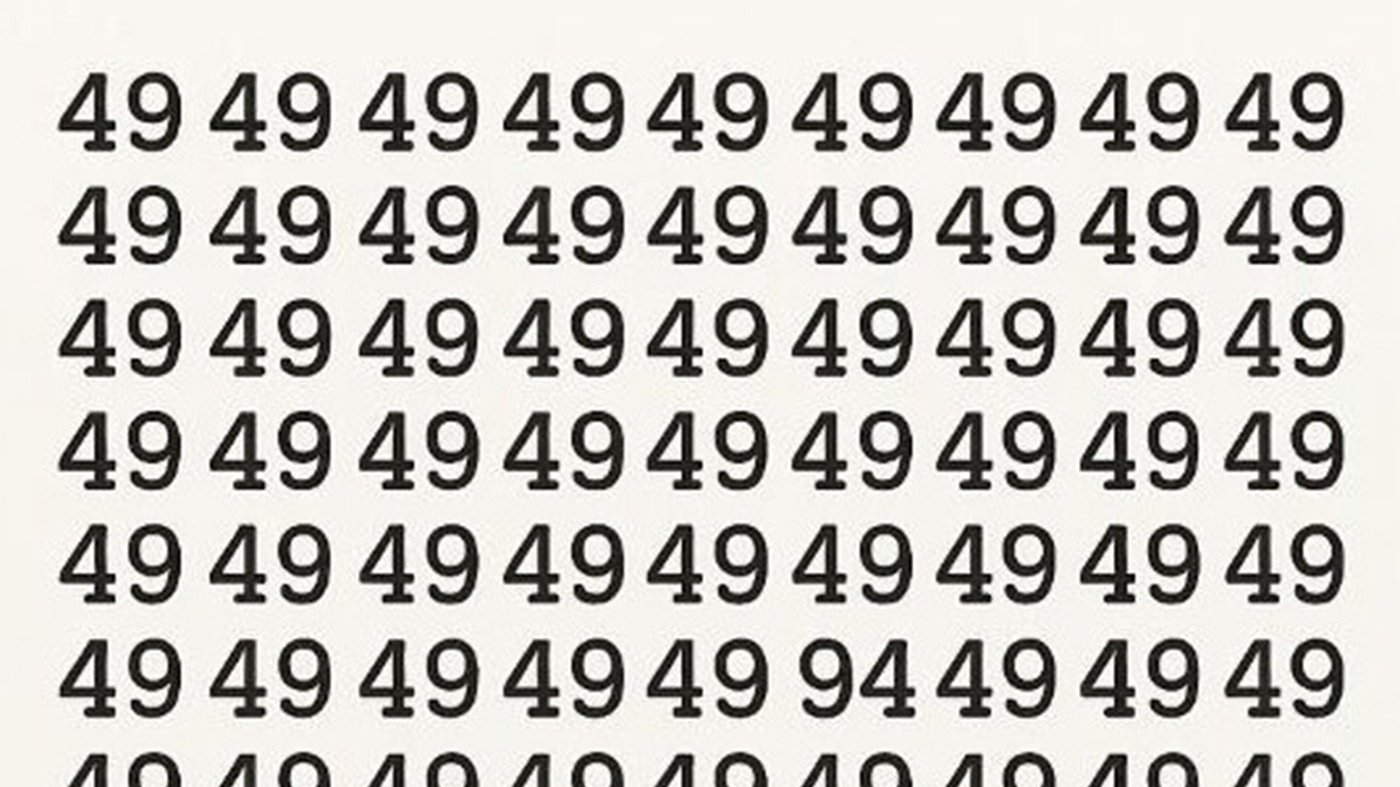 Test de inteligență | Depistați singurul număr diferit de 49! Geniile reușesc în maximum 19 secunde