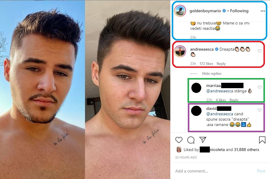 Alexia Eram, glumă nesărată pentru iubit, chiar în timp ce dormea! A luat mașina de tuns și i-a făcut o schimbare de look lui Mario Fresh. Cum a reacționat artistul, dar și “soacra”, Andreea Esca