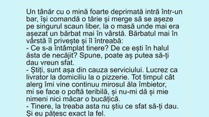 BANCUL ZILEI | Un tânăr deprimat intră într-un bar și comandă o tărie