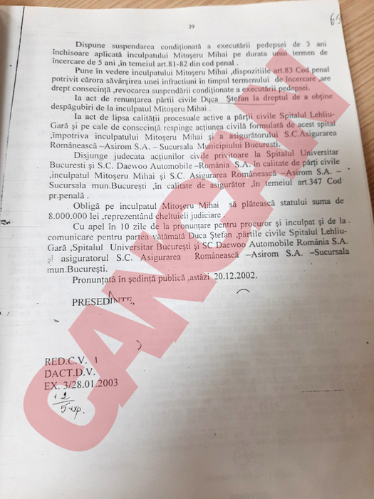 Decizia instanței, după accidentul în care iubita lui Mihai Mitoșeru, care se afla la volan, a murit