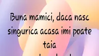 Mesajul care a devenit viral pe internet: ”Bună, mămici! Dacă nasc singurică acasă, îmi poate tăia soțul cordonul?”. Ce reacții a primit