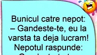 Bancul de weekend | Bunicul către nepot: Eu la vârsta ta deja lucram