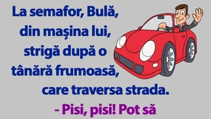 BANC | La semafor, Bulă, din mașina lui, strigă după o tânără frumoasă, care traversa strada
