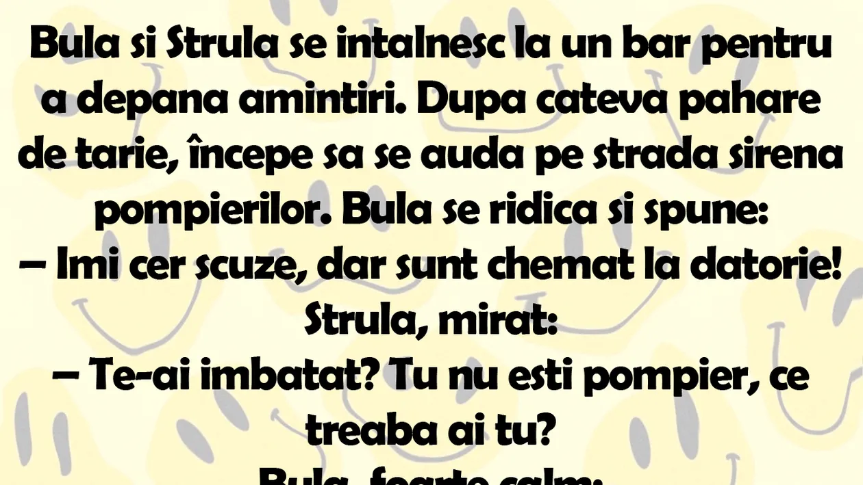 BANC | Bulă și Ștrulă se întâlnesc la un bar. După câteva pahare de tărie...