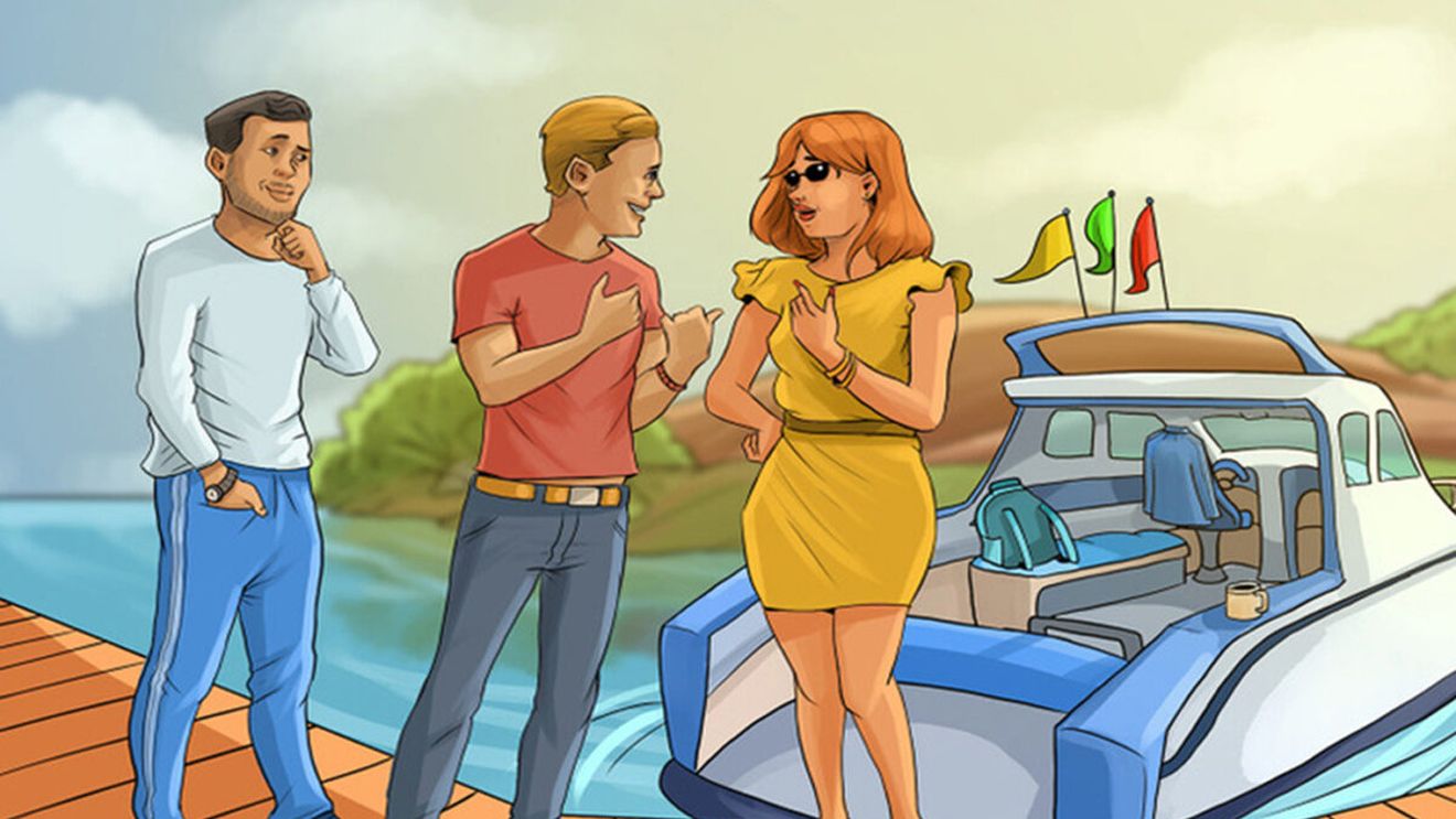 Test de logică | Ajutați-o pe Elena să găsească adevăratul proprietar al iahtului. Care dintre cei 2 bărbați este?