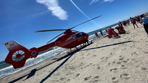 Momente de panică la Constanța! Elicopterul SMURD a intervenit pentru a salva doi bărbați de la înec