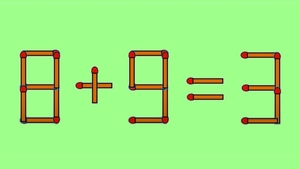 TEST IQ | Corectați 8 + 9 = 3, mutând un singur băț de chibrit