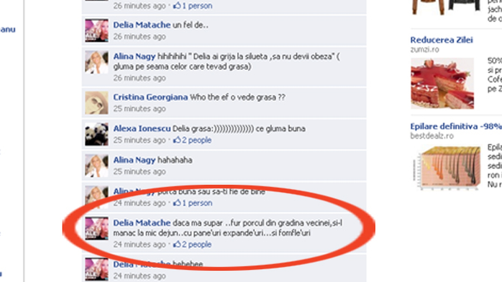 Delia, esti slaba, dar la gramatica! Uite ce greseala ai facut!