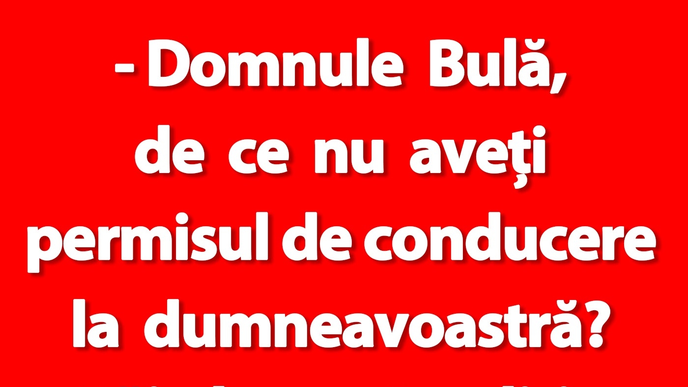 BANC | "Domnule Bulă, de ce nu aveți permisul de conducere la dumneavoastră?"