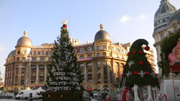 Vezi cum arata bradul de Craciun de la Universitate! De Mos Nicolae se aprind luminitele in Bucuresti!