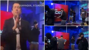 Coșmar pentru angajații televiziunii naționale din Ecuador. Rebelii au năvălit peste ei în studio. Țara e în plină revoluție. VIDEO