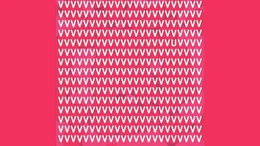 Test de perspicacitate | Găsește litera U ascunsă printre V-uri! Ai un IQ +140 dacă reușești în 11 secunde