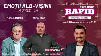 Miță Iosif și Marius Mitran vin astăzi la „EXCLUSIV RAPID”. Vă așteptăm la ora 16:30 în direct pe canalul de YouTube – ProSport!