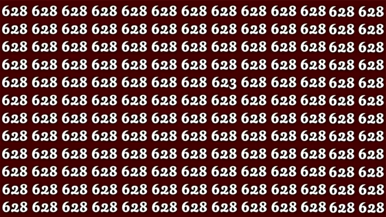 Test de logică | Nu toate numerele din această imagine sunt 628. Găsește-l pe cel diferit!