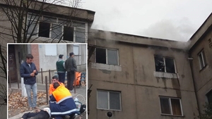 Coincidență sau blestem în zi sfântă?! Un bărbat din Rovinari s-a aruncat de la etajul 4 ca să scape din calea flăcărilor. Medicii au intervenit imediat