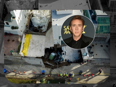 O groapă uriașă a apărut în fața vilei lui Nicolas Cage din Malibu. Autoritățile au declarat stare de urgență locală