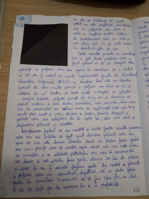 O elevă a luat nota 1 la Simulare la Bacalaurat 2019. Incredibil ce a scris pe foaie: „Stimați profesori, probabil ați înțeles deja că..”