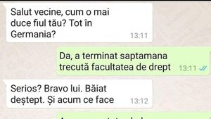 BANC | "Vecine, cum o mai duce fiul tău? Tot în Germania?"