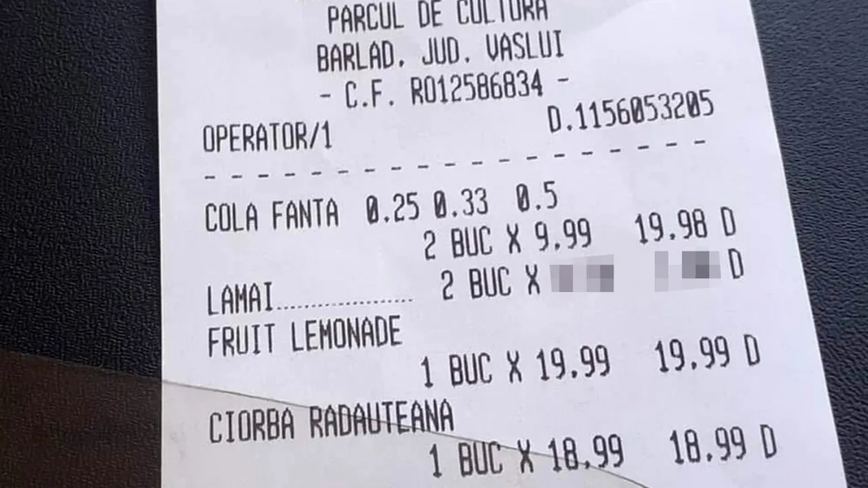 Notă de plată halucinantă într-un restaurant din Bârlad: Au taxat și felia de lămâie din Cola! Câți lei au cerut pentru ea