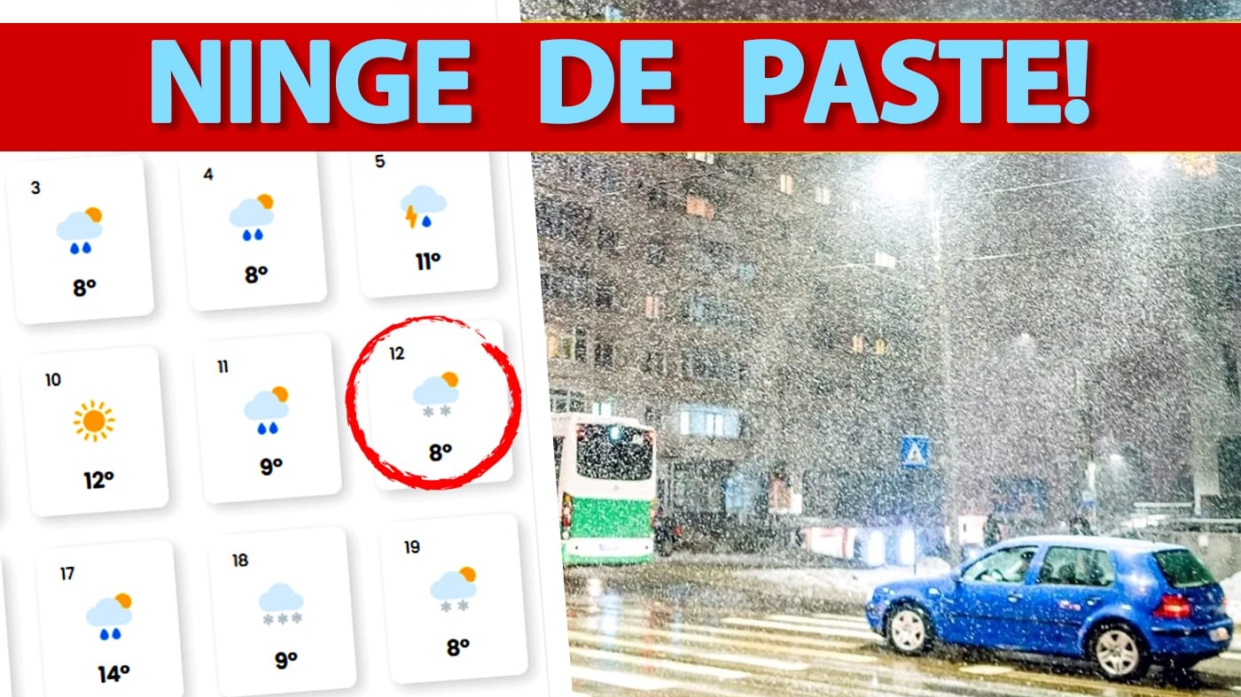 Vortex polar în aprilie | Ninge de Paște în România. Care sunt localitățile afectate, conform meteorologilor Easeweather