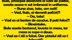 BANC | Bulă, proaspăt absolvent al şcolii de poliţie, soseşte acasă-n sat îmbrăcat în uniformă