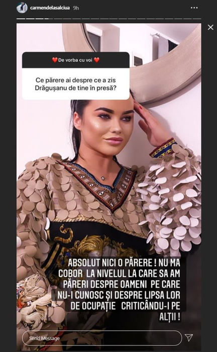 Bianca Drăgușanu continuă războiul pornit împotriva lui Carmen de la Sălciua: “Te dai mare c-ai ajutat-o cu 2 pungi de pufuleți și un iaurt”. Cum a denigrat-o Alex Bodi pe cântăreață după ce a ajutat-o cu o mașină luxoasă